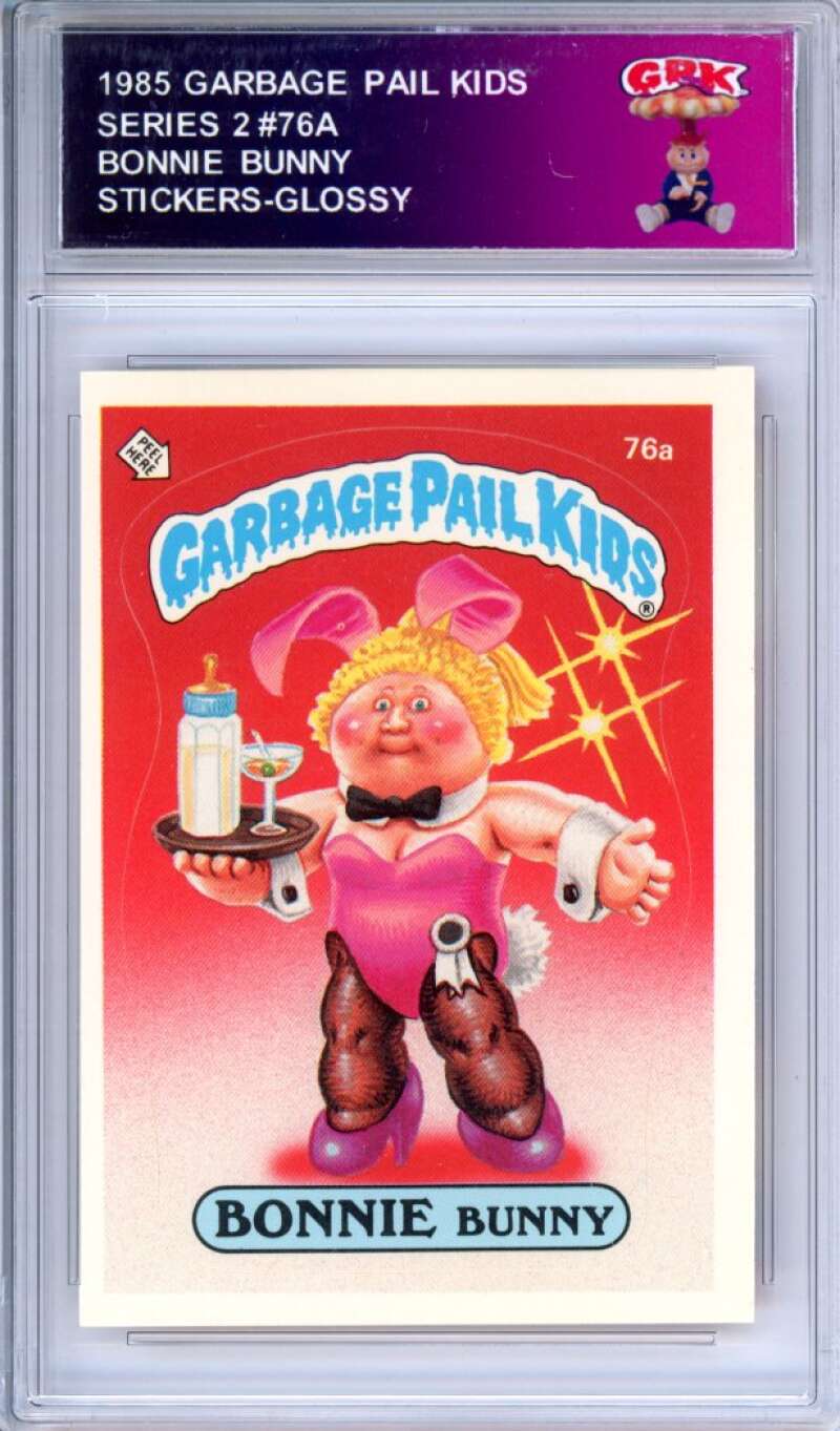 1985 Topps Garbage Pail Kids Series 2 #76a Bonnie Bunny   Authentic Encased Image 1