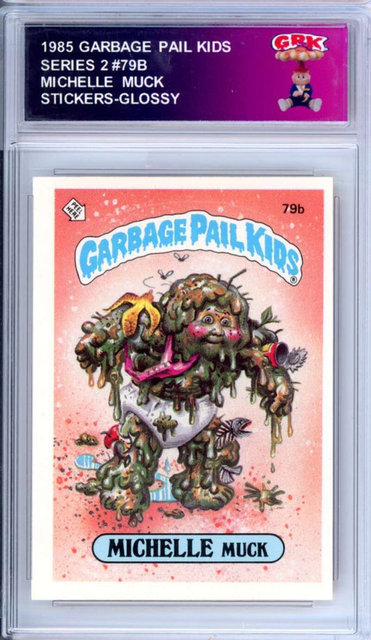 1985 Topps Garbage Pail Kids Series 2 #79b Michelle Muck   Authentic Encased Image 1