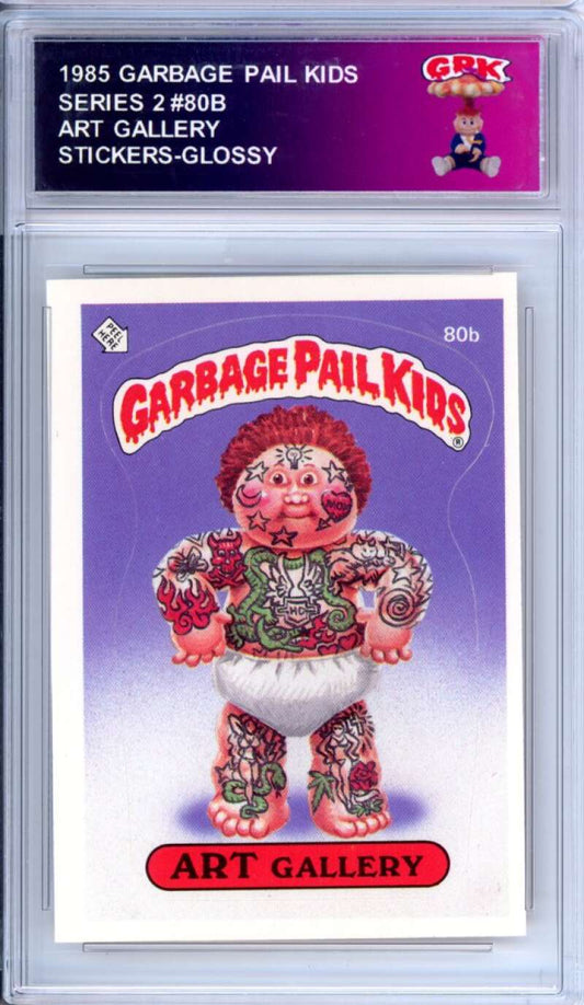 1985 Topps Garbage Pail Kids Series 2 #80b Art Gallery   Authentic Encased Image 1