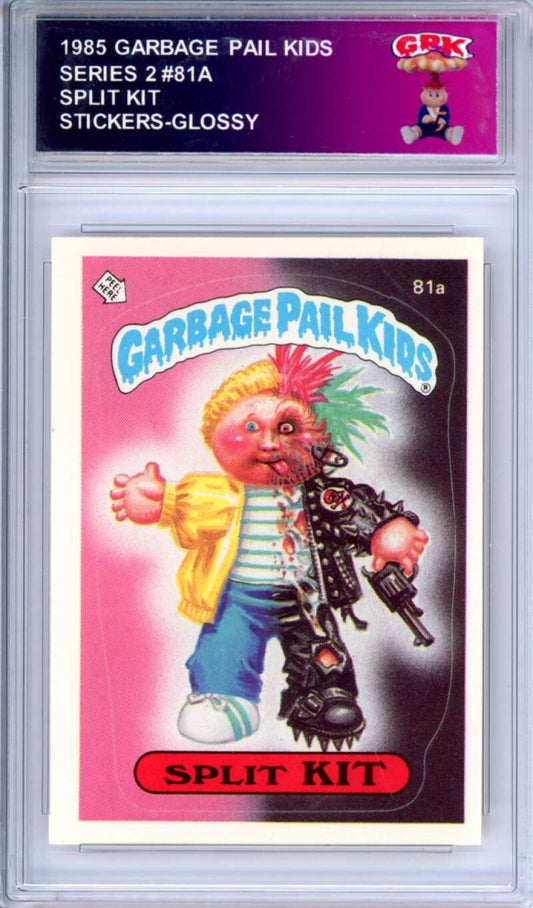1985 Topps Garbage Pail Kids Series 2 #81a Split Kit   Authentic Encased Image 1