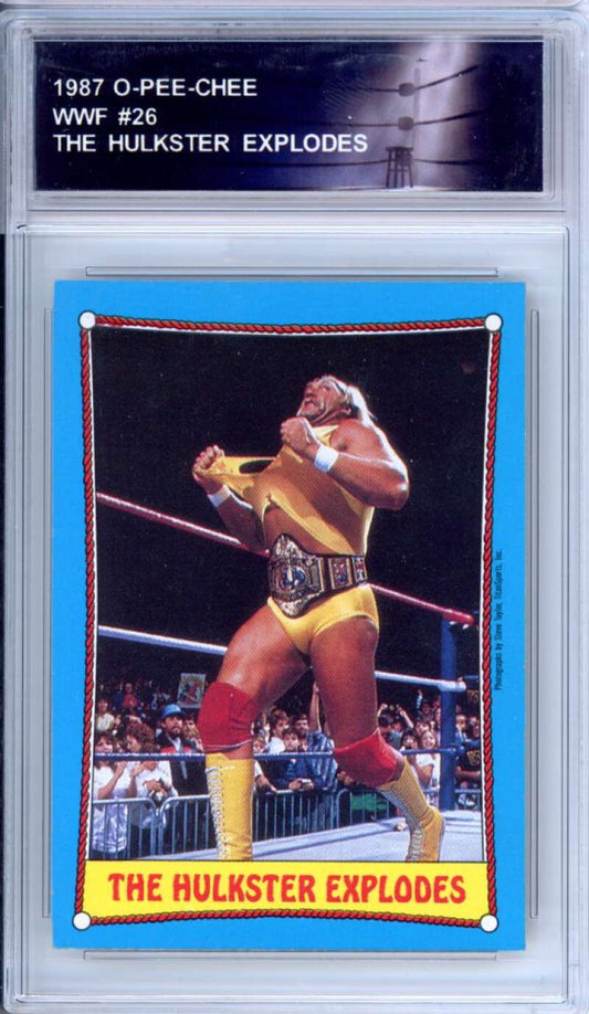 1987 O-Pee-Chee WWF #26 Hulk Hogan   Authentic Encased Image 1