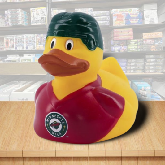 Minnesota Wild PVC Rubber Duck Squeaky Noise 4" x 2.5" x 3.5" - Brand New Image 1
