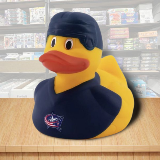 Columbus Blue Jackets PVC Rubber Duck Squeaky Noise 4" x 2.5" x 3.5" - Brand New Image 1
