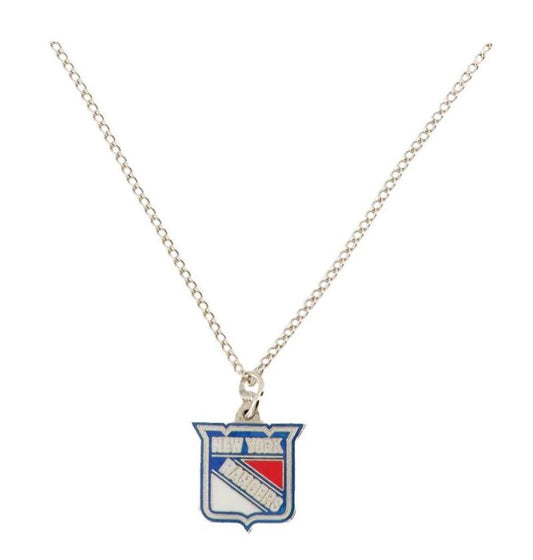 New York Rangers Silver Metal Pendant Necklace with Team Logo - 18" Chain  Image 1