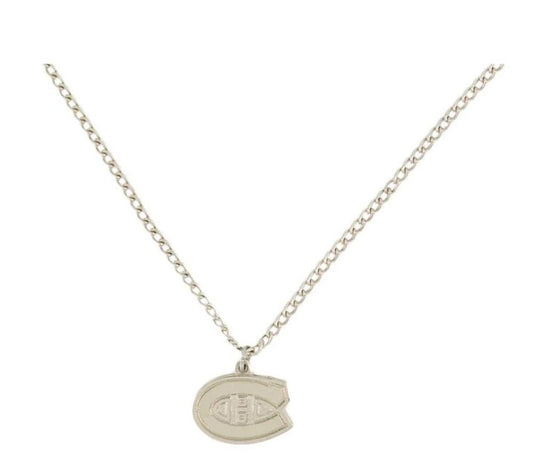 Montreal Canadiens Silver Metal Pendant Necklace with Team Logo - 18" Chain  Image 1