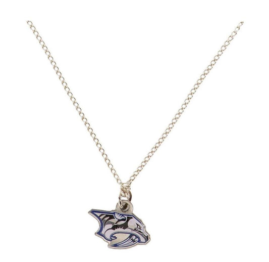 Nashville Predators Silver Metal Pendant Necklace with Team Logo - 18" Chain  Image 1