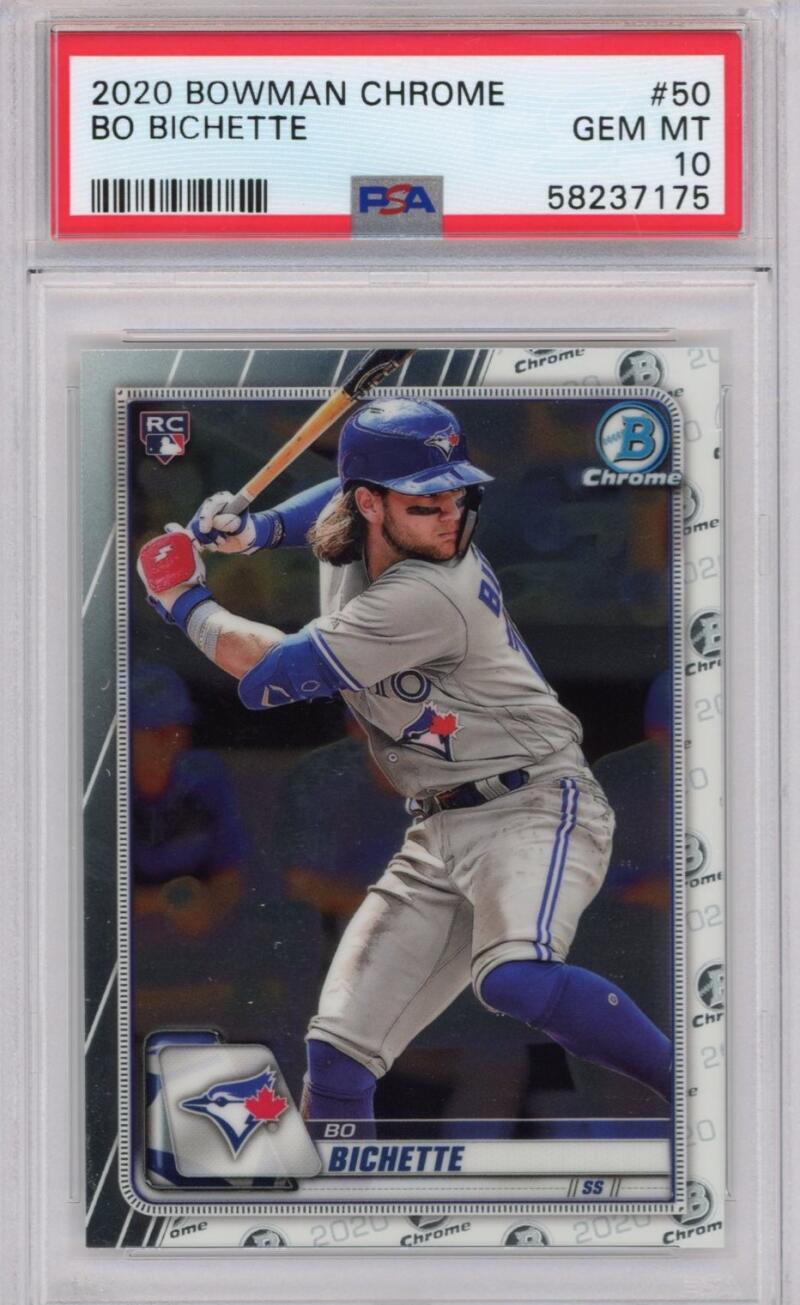 2020 Bowman Chrome #50 Bo Bichette RC Rookie Toronto Blue Jays PSA 10 - #7175 Image 1