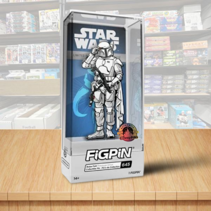 FiGPiN #645 Star Wars Boba Fett Collector Pin - Disney Park Limited Edition Exclusive Image 1