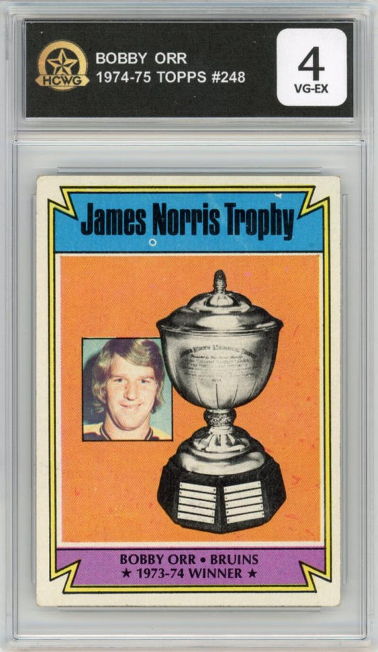 1974-75 Topps Bobby Orr #248 Hockey Boston Bruins HCWG 4 Image 1