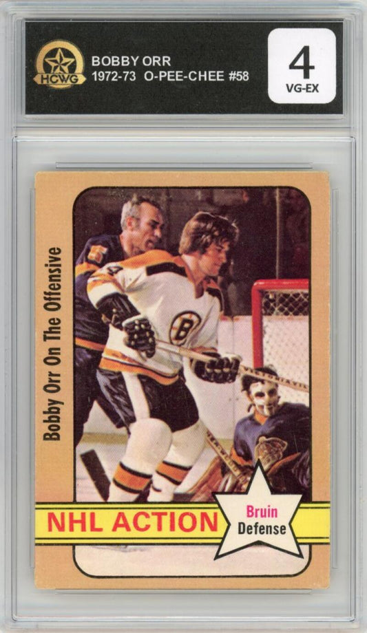 1972-73 O-Pee-Chee Bobby Orr #58 Hockey Boston Bruins HCWG 4 Image 1