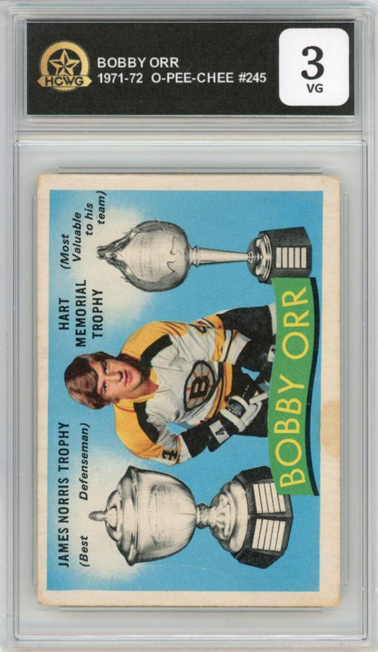 1971-72 O-Pee-Chee Bobby Orr #245 Hockey Boston Bruins HCWG 3 Image 1