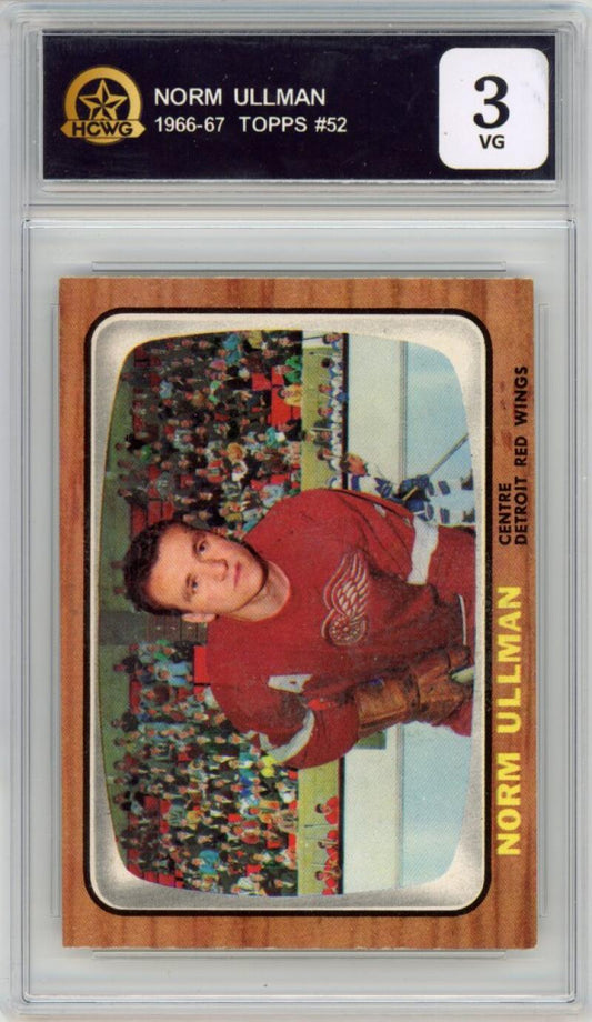 1966-67 Topps #52 Norm Ullman Detroit Red Wings HCWG 3 Image 1