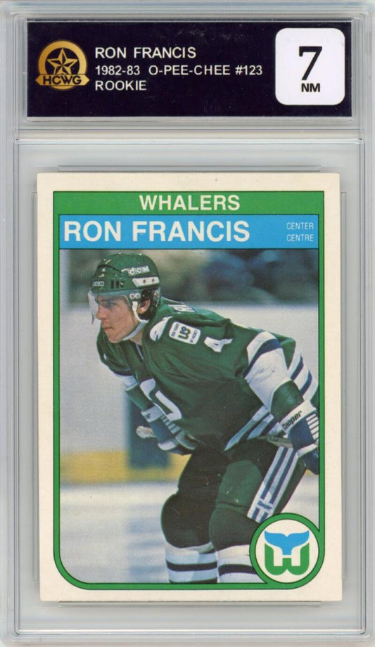 1982-83 O-Pee-Chee #123 Ron Francis Rookie RC Whalers HCWG 7 Image 1
