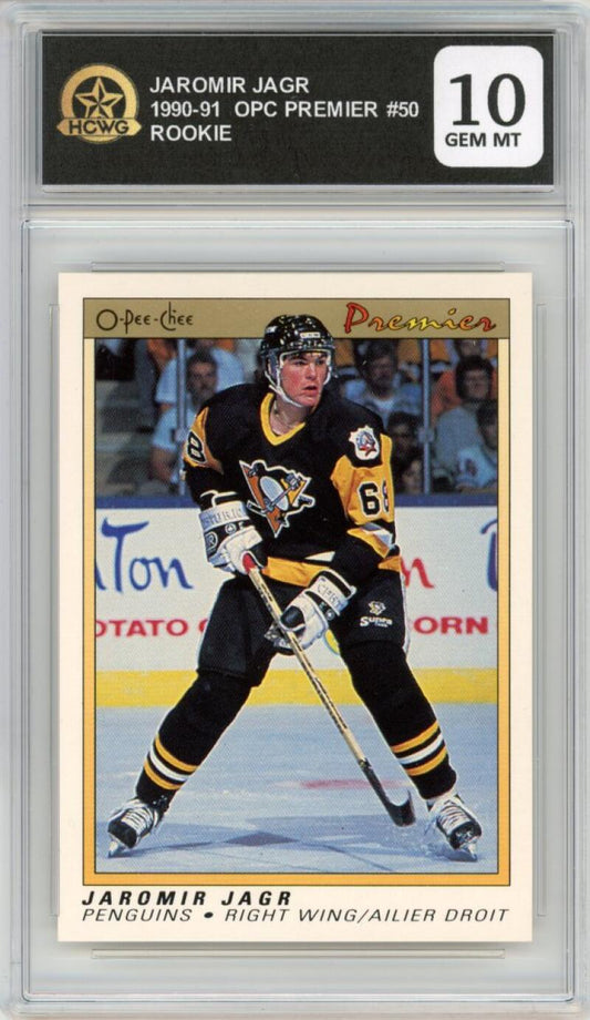1990-91 OPC Premier #50 Jaromir Jagr Rookie RC Hockey Penguins HCWG 10 Image 1