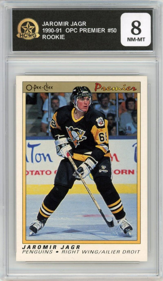 1990-91 OPC Premier #50 Jaromir Jagr Rookie RC Hockey Penguins HCWG 8 Image 1