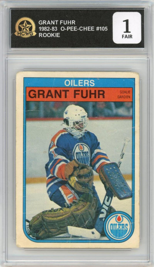 1982-83 O-Pee-Chee #105 Grant Fuhr Rookie RC Edmonton Oilers HCWG 1 Image 1