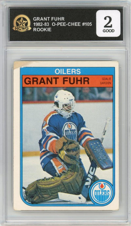 1982-83 O-Pee-Chee #105 Grant Fuhr Rookie RC Edmonton Oilers HCWG 2 Image 1