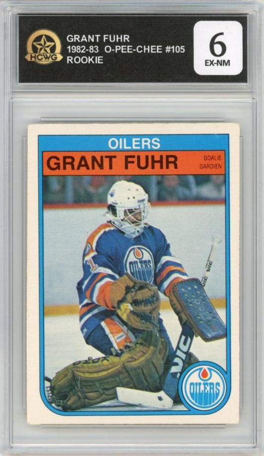 1982-83 O-Pee-Chee #105 Grant Fuhr Rookie RC Edmonton Oilers HCWG 6 Image 1