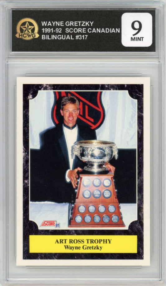 1991-92 Score Canadian Bilingual #317 Wayne Gretzky Kings HCWG 9 Image 1