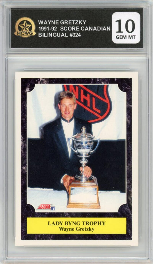 1991-92 Score Canadian Bilingual #324 Wayne Gretzky Kings HCWG 10 Image 1