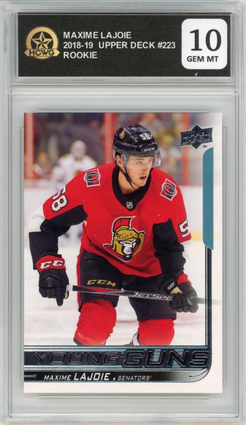 2018-19 Upper Deck #223 Maxime Lajoie Young Guns Rookie RC HCWG 10 Image 1