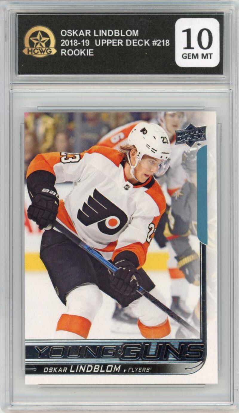 2018-19 Upper Deck #218 Oscar Lindblom Young Guns Rookie RC HCWG 10 Image 1