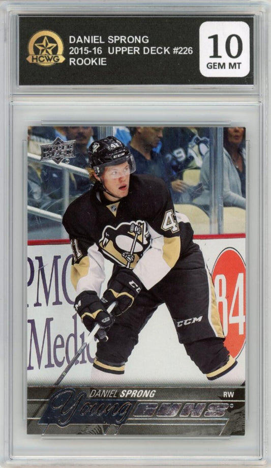 2015-16 Upper Deck #226 Daniel Sprong Young Guns Rookie RC HCWG 10 Image 1