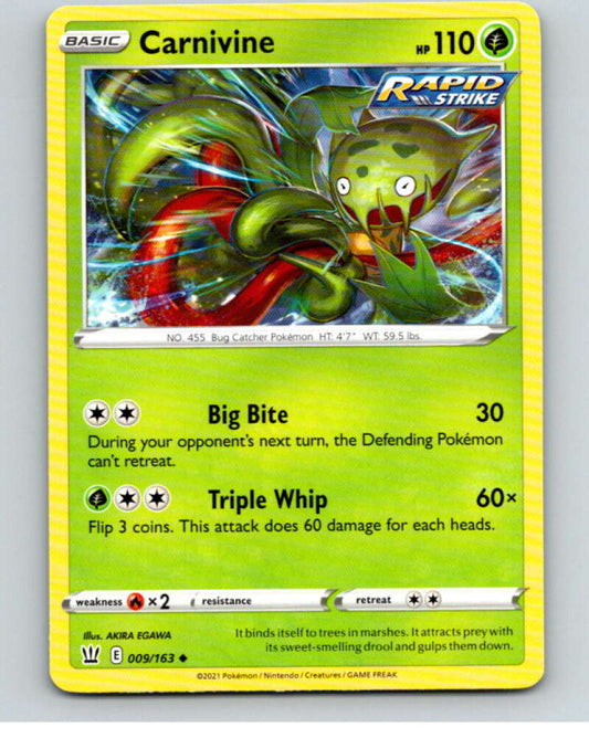 2021 Pokemon S&S Battle Styles #9 Carnivine U V84571 Image 1