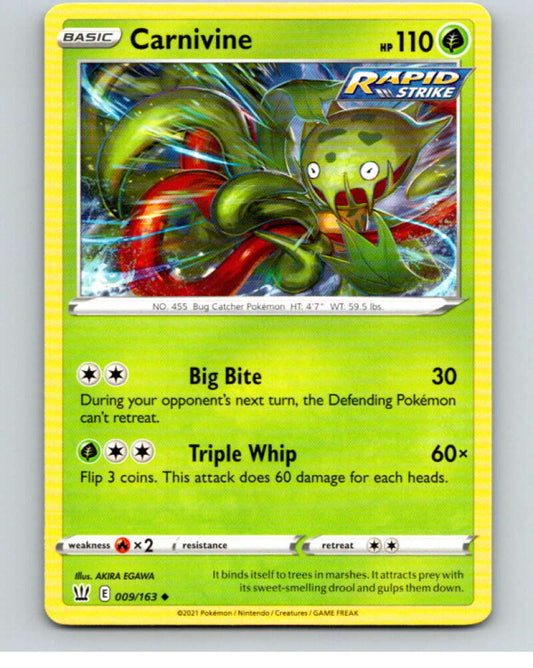 2021 Pokemon S&S Battle Styles #9 Carnivine U V84572 Image 1