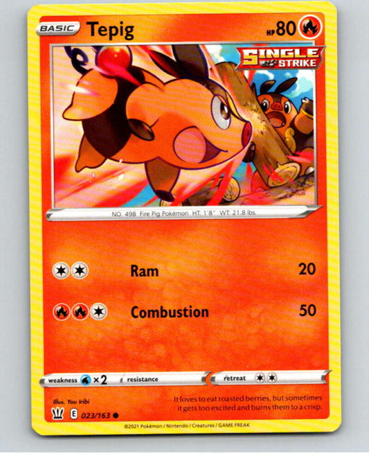 2021 Pokemon S&S Battle Styles #23 Tepig C V84597 Image 1