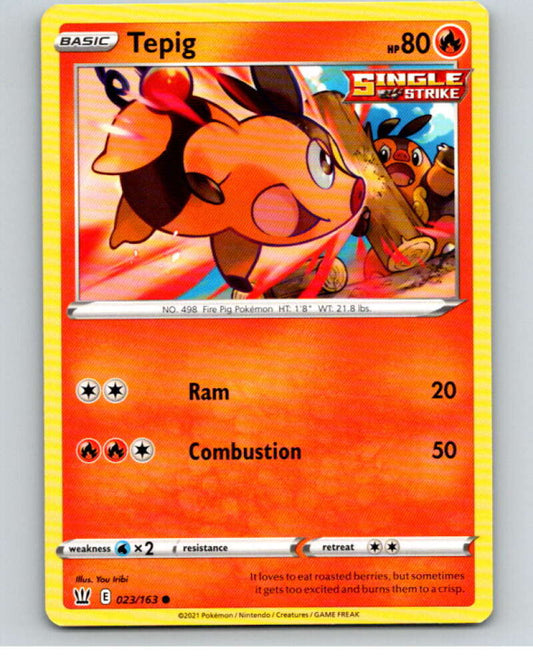 2021 Pokemon S&S Battle Styles #23 Tepig C V84600 Image 1