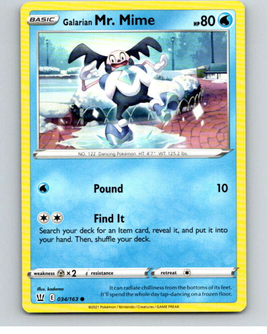 2021 Pokemon S&S Battle Styles #34 Galarian Mr. Mime C V84623 Image 1