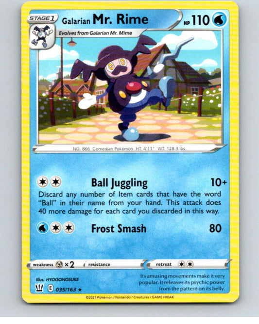 2021 Pokemon S&S Battle Styles #35 Galarian Mr. Rime R V84628 Image 1
