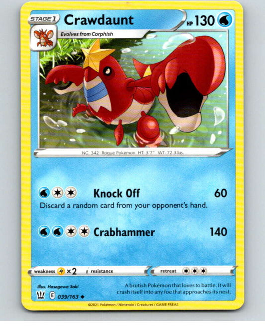 2021 Pokemon S&S Battle Styles #39 Crawdaunt U V84638 Image 1