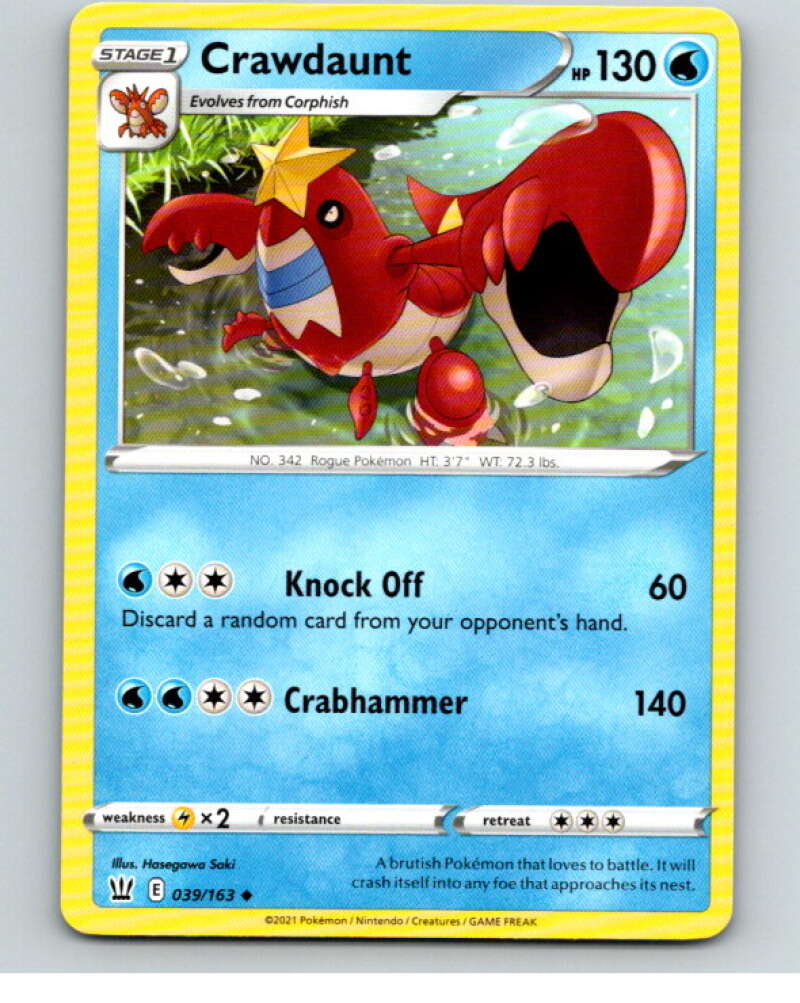 2021 Pokemon S&S Battle Styles #39 Crawdaunt U V84639 Image 1
