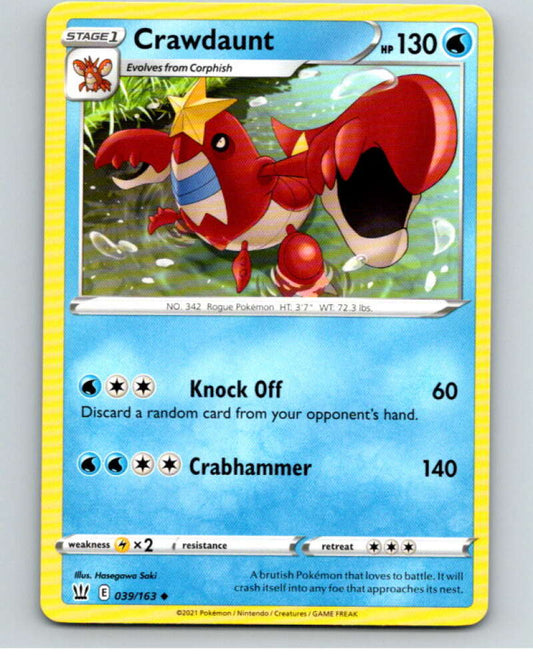 2021 Pokemon S&S Battle Styles #39 Crawdaunt U V84639 Image 1