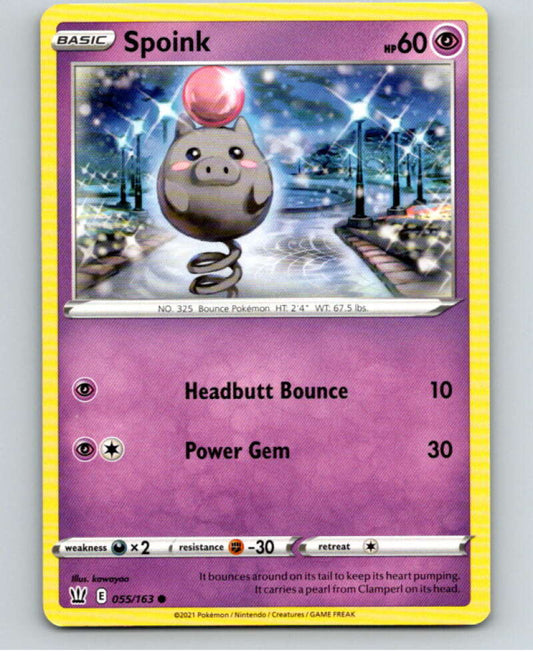 2021 Pokemon S&S Battle Styles #55 Spoink C V84676 Image 1