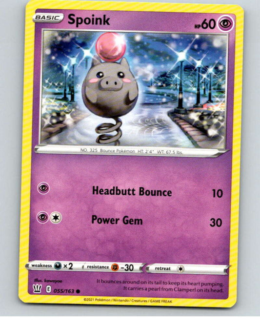 2021 Pokemon S&S Battle Styles #55 Spoink C V84677 Image 1