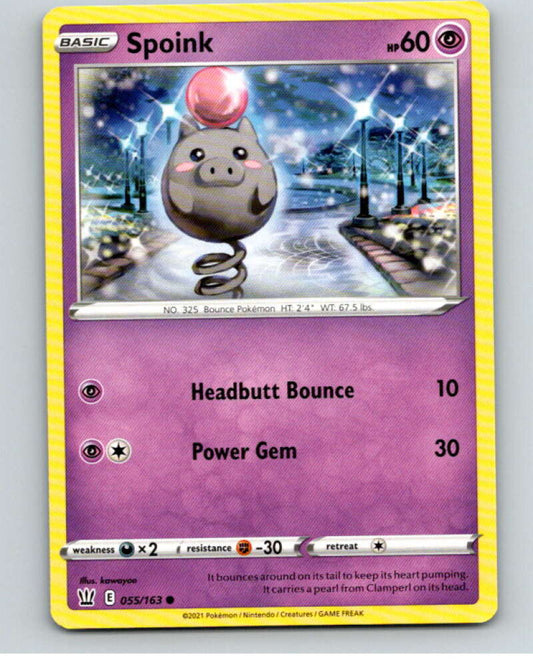 2021 Pokemon S&S Battle Styles #55 Spoink C V84678 Image 1