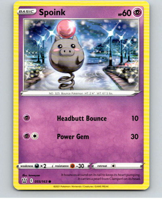 2021 Pokemon S&S Battle Styles #55 Spoink C V84679 Image 1