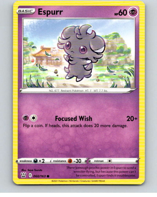 2021 Pokemon S&S Battle Styles #60 Espurr C V84689 Image 1