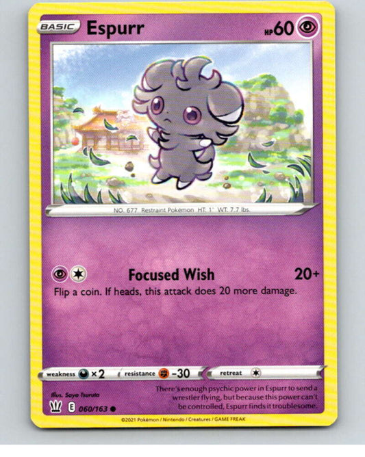 2021 Pokemon S&S Battle Styles #60 Espurr C V84690 Image 1