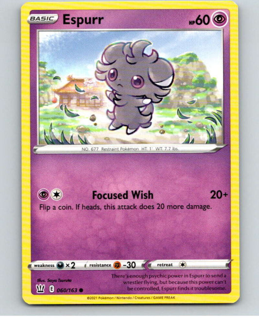 2021 Pokemon S&S Battle Styles #60 Espurr C V84693 Image 1