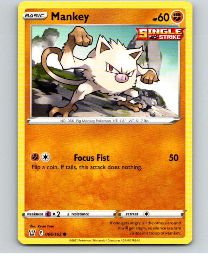 2021 Pokemon S&S Battle Styles #66 Mankey C V84699 Image 1