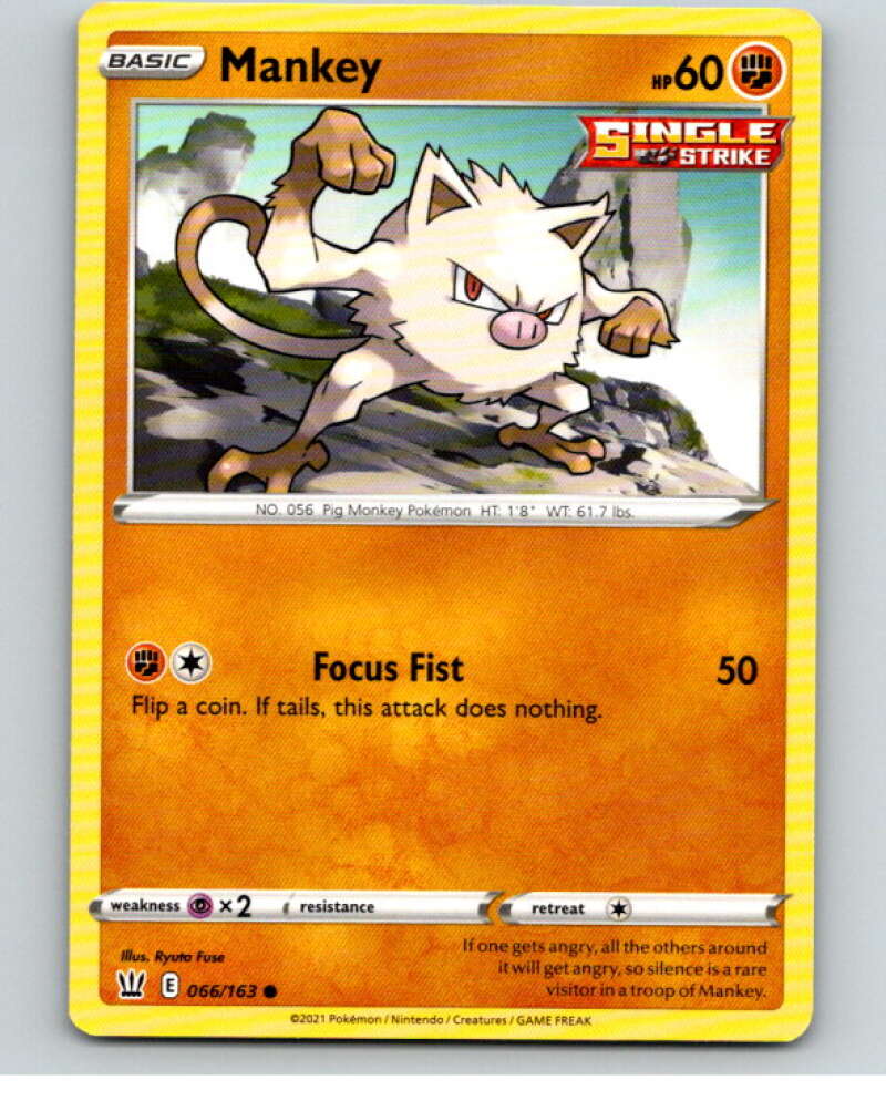 2021 Pokemon S&S Battle Styles #66 Mankey C V84700 Image 1