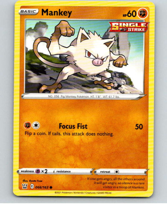 2021 Pokemon S&S Battle Styles #66 Mankey C V84700 Image 1