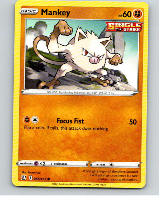2021 Pokemon S&S Battle Styles #66 Mankey C V84701 Image 1
