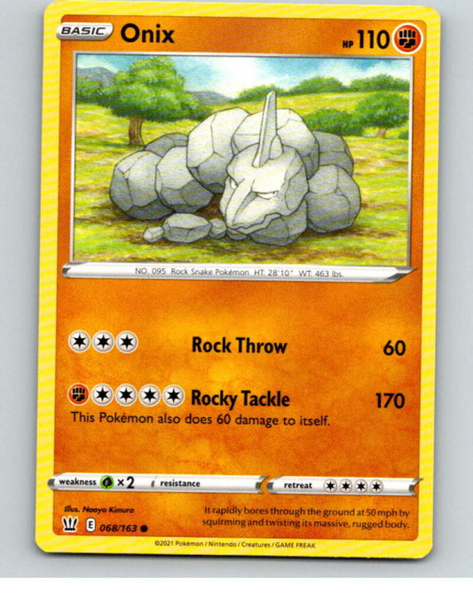 2021 Pokemon S&S Battle Styles #68 Onix C V84703 Image 1