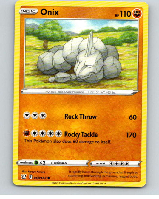 2021 Pokemon S&S Battle Styles #68 Onix C V84704 Image 1