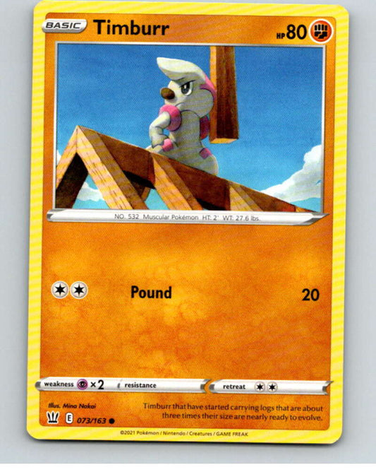 2021 Pokemon S&S Battle Styles #73 Timburr C V84721 Image 1